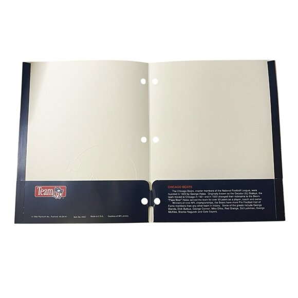 Vintage Retro NFL Chicago Bears School Folders Portfolio 1992 - Picture 4 of 5